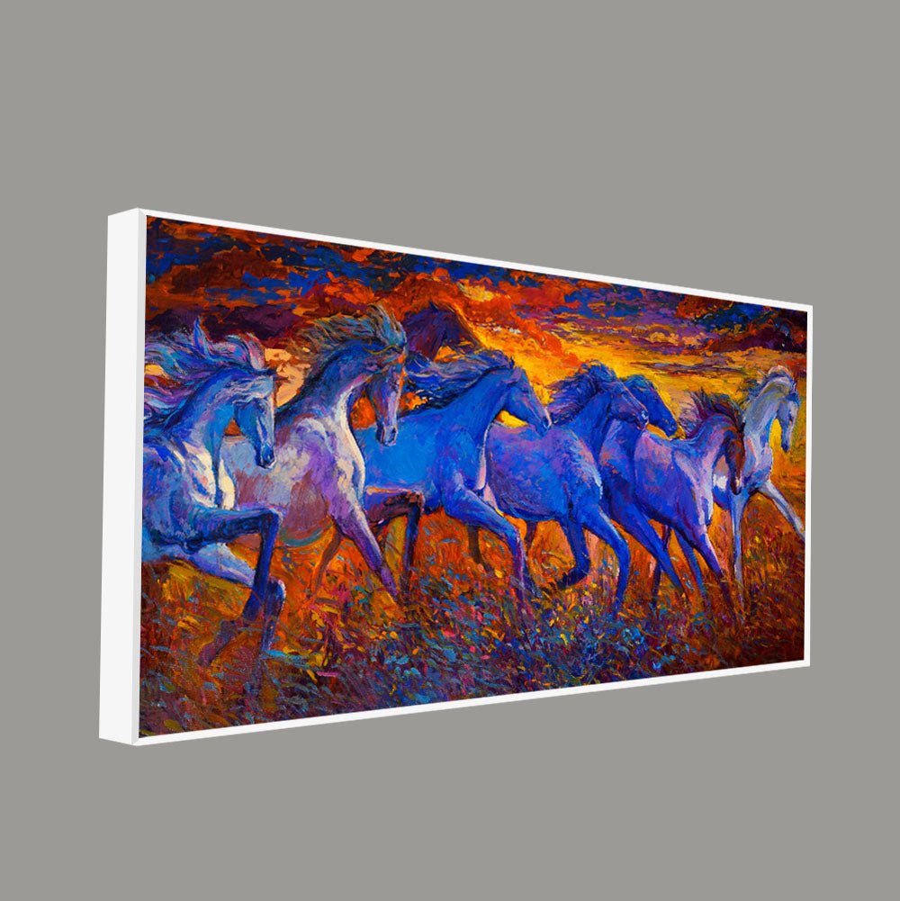 Seven Horses Running Canvas Wall Painting - Decor Smart