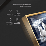 Seven White Horses Gallop in the Sea Premium Acrylic Floating Wall Painting - Decor Smart