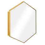 Sharp Golden Edge Hexagon Mirror Cabinet for Contemporary Spaces