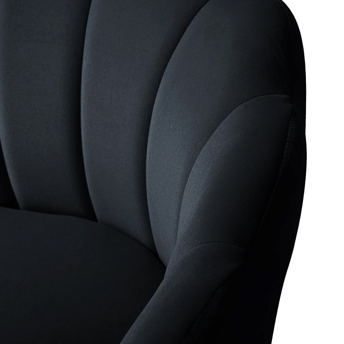 Shell Motif Luxury Design Black Velvet Lounge Chair - Decor Smart