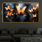 Shimmering Butterfly Crystal Glass Wall Art Painting for Premium Decor