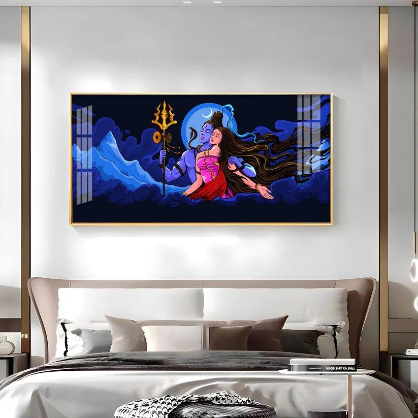 Shiv Shakti Premium Acrylic Floating Wall Painting - Decor Smart