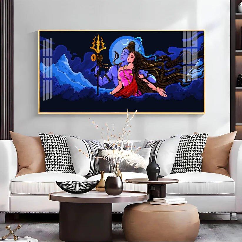 Shiv Shakti Premium Acrylic Floating Wall Painting - Decor Smart