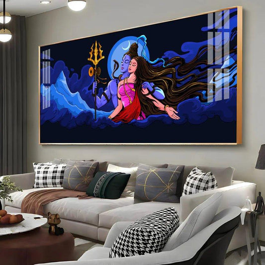Shiv Shakti Premium Acrylic Floating Wall Painting - Decor Smart