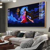 Shiv Shakti Premium Acrylic Floating Wall Painting - Decor Smart