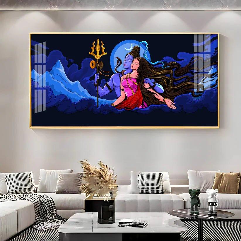 Shiv Shakti Premium Acrylic Floating Wall Painting - Decor Smart