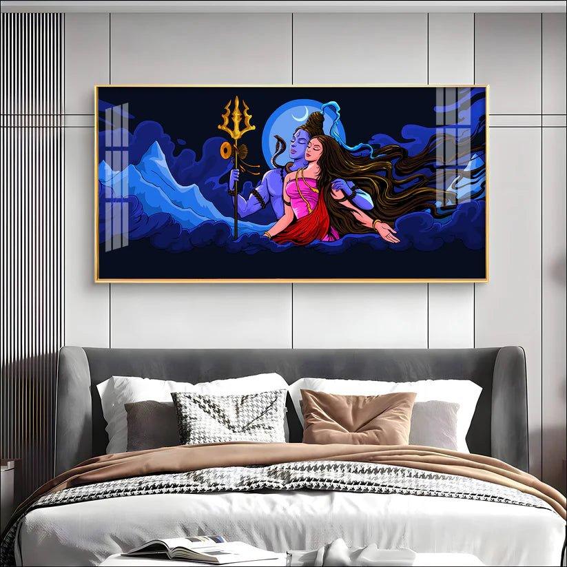 Shiv Shakti Premium Acrylic Floating Wall Painting - Decor Smart