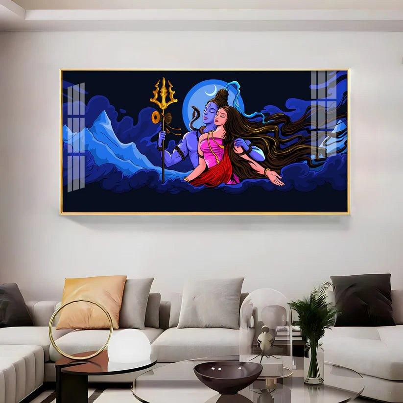 Shiv Shakti Premium Acrylic Floating Wall Painting - Decor Smart