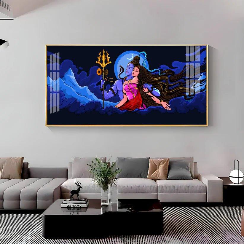 Shiv Shakti Premium Acrylic Floating Wall Painting - Decor Smart