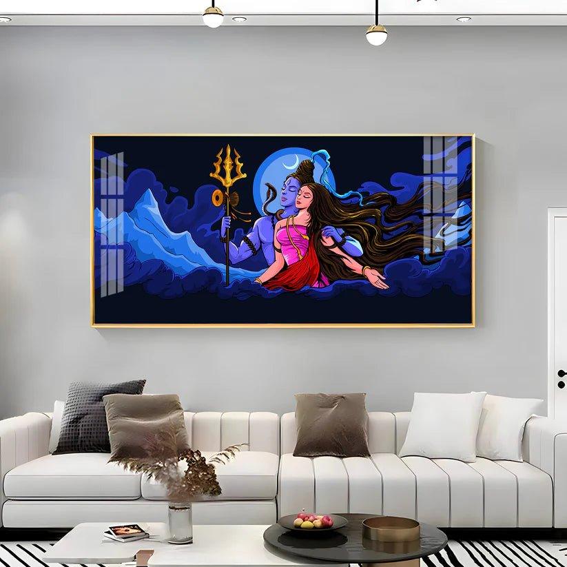 Shiv Shakti Premium Acrylic Floating Wall Painting - Decor Smart