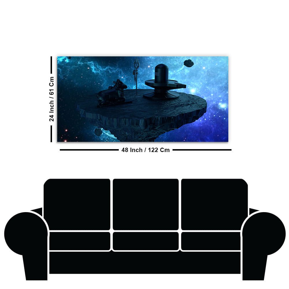 Shiva Lingam and Nandhi Statue Canvas Wall Painting - Decor Smart