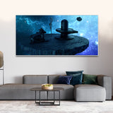 Shiva Lingam and Nandhi Statue Canvas Wall Painting - Decor Smart