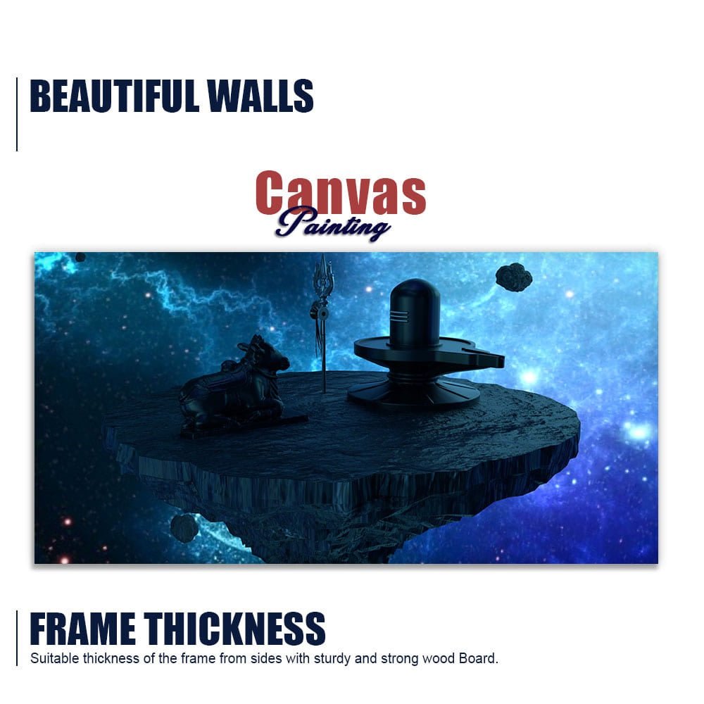 Shiva Lingam and Nandhi Statue Canvas Wall Painting - Decor Smart
