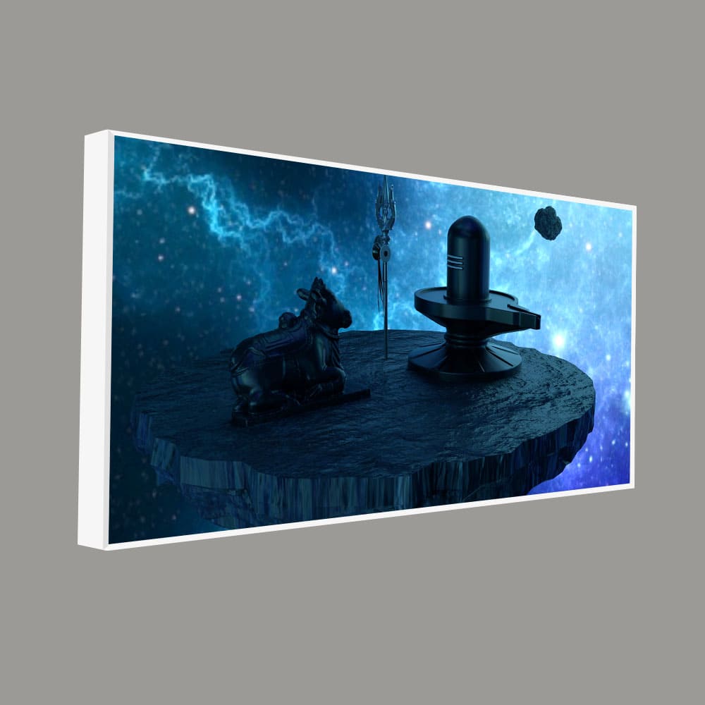 Shiva Lingam and Nandhi Statue Canvas Wall Painting - Decor Smart