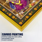 Shree Jagannath Deities Floral Border Canvas Wall Painting