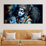 Shree Krishna Playing with Flute Canvas Wall Painting - Decor Smart