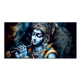 Shree Krishna Playing with Flute Canvas Wall Painting - Decor Smart