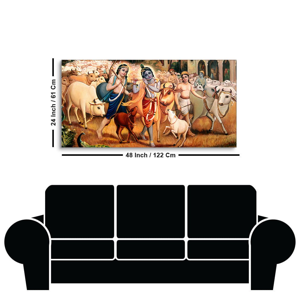 Shree Krishna with Balram Canvas Wall Painting - Decor Smart