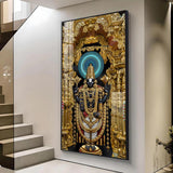 Shree Venkateswara Swamy Premium Acrylic Floating Vertical Wall Painting - Decor Smart
