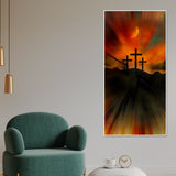 Silhouette of Cross Canvas Wall Painting - Decor Smart