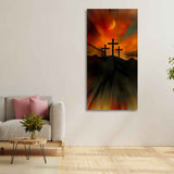 Silhouette of Cross Canvas Wall Painting - Decor Smart