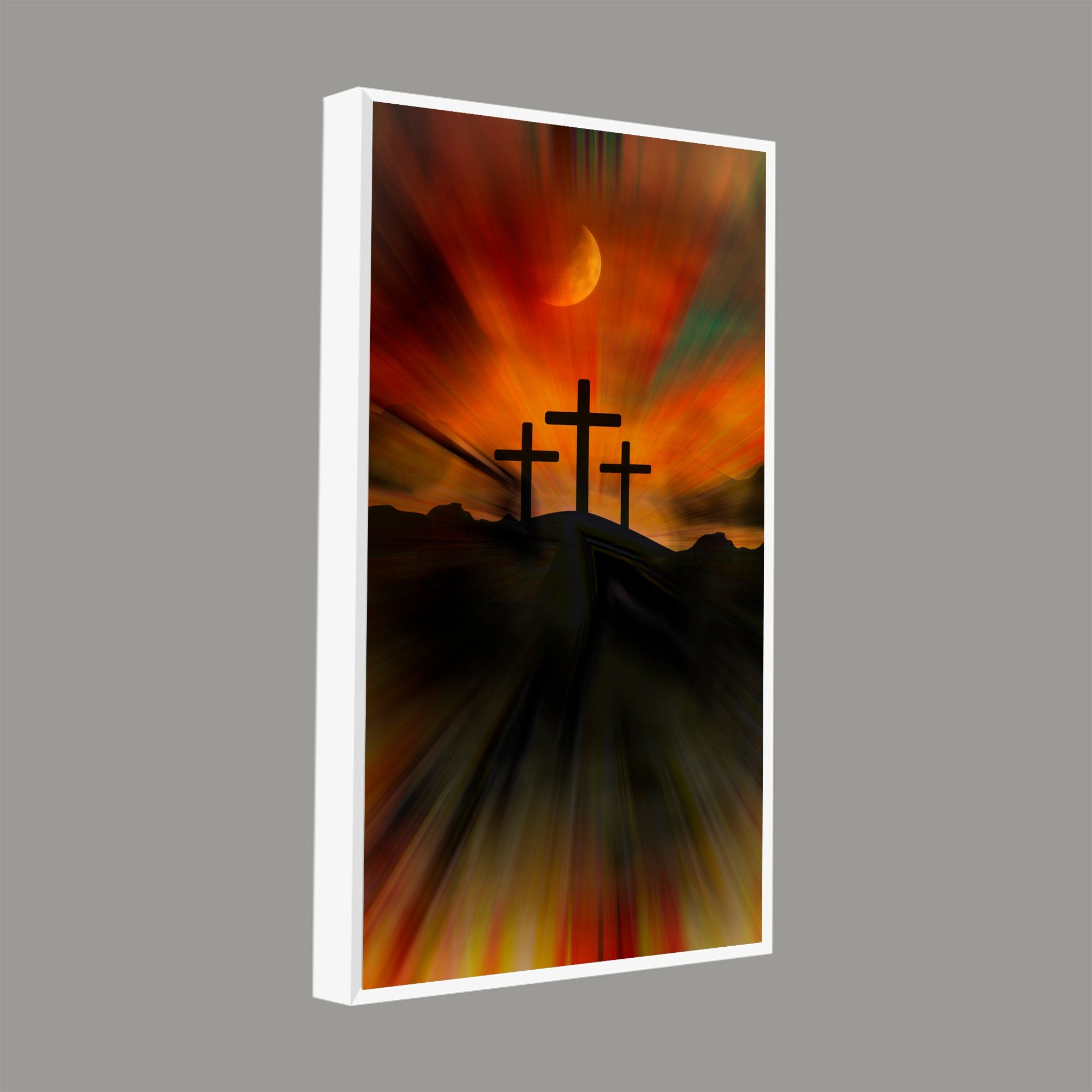 Silhouette of Cross Canvas Wall Painting - Decor Smart