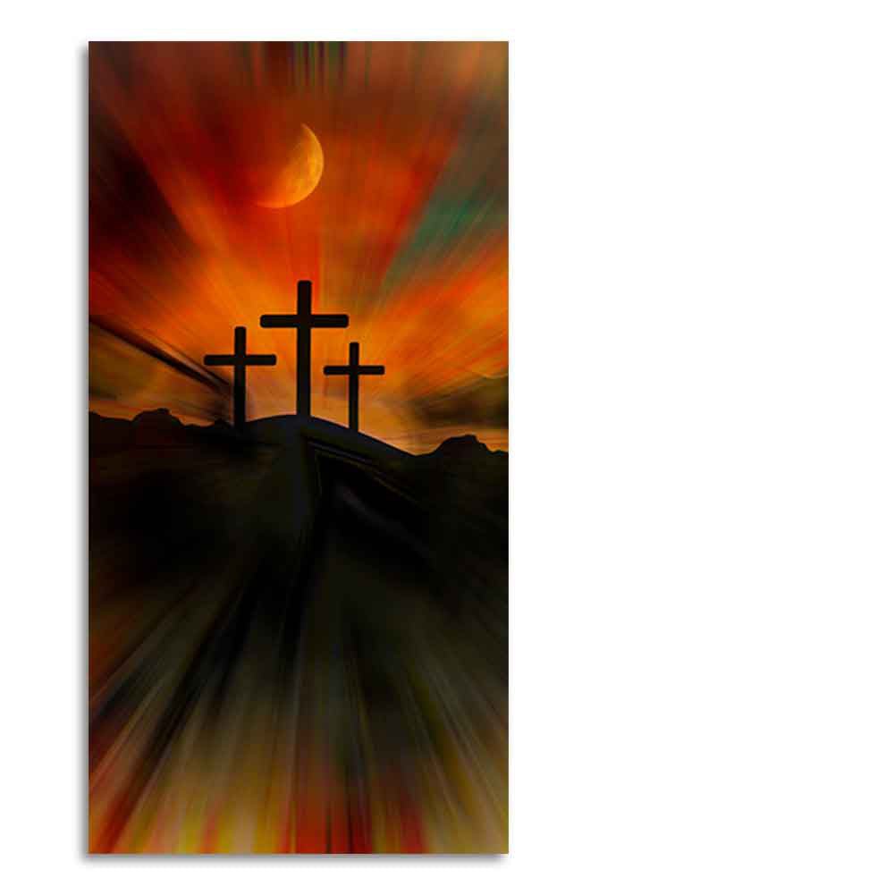 Silhouette of Cross Canvas Wall Painting - Decor Smart