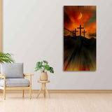 Silhouette of Cross Canvas Wall Painting - Decor Smart