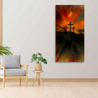 Silhouette of Cross Canvas Wall Painting