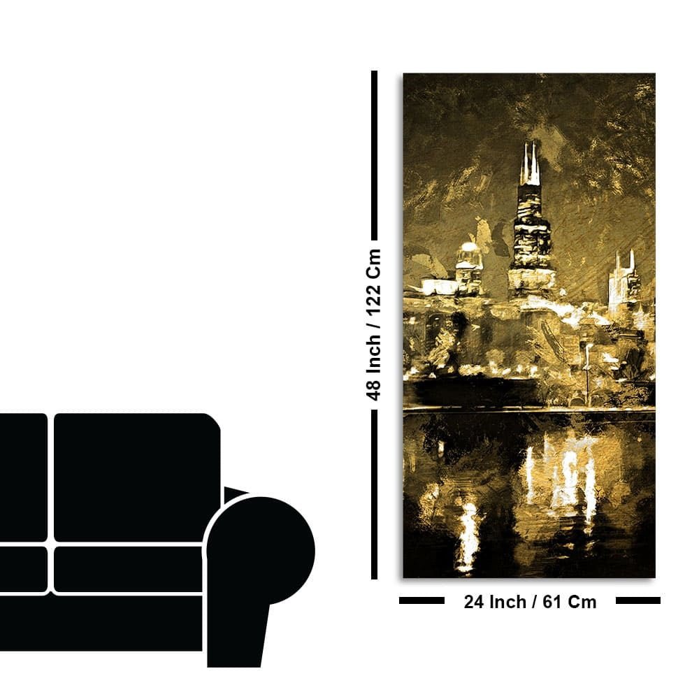Skyline Night view Canvas Wall Painting - Decor Smart