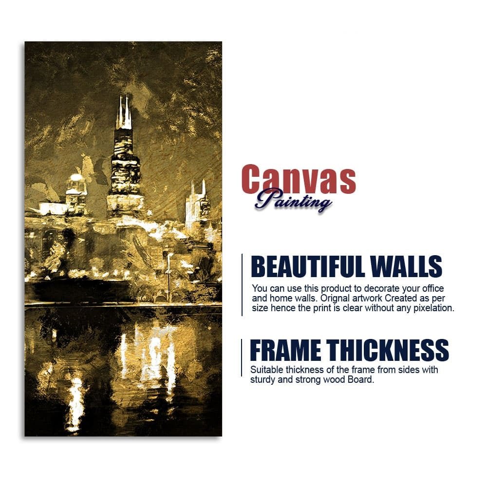 Skyline Night view Canvas Wall Painting - Decor Smart