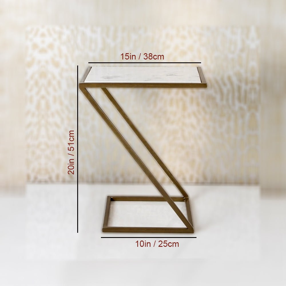 Slanting Chic Premium Metal Side Table - Decor Smart