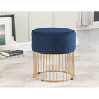 Sleek Navy Steel Stool with Luxurious Gold Frame