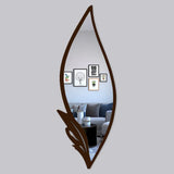 Slender Big Leafs Vanity Mirror with Metallic Brown Finish Frame - Decor Smart