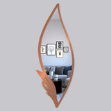 Slender Big Leafs Vanity Mirror with Metallic Copper Finish Frame - Decor Smart