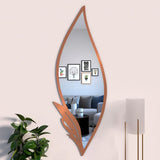 Slender Big Leafs Vanity Mirror with Metallic Copper Finish Frame - Decor Smart