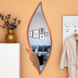 Slender Big Leafs Vanity Mirror with Metallic Copper Finish Frame - Decor Smart