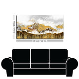 Smoke Cloud Golden Mountain Peak Canvas Wall Painting - Decor Smart