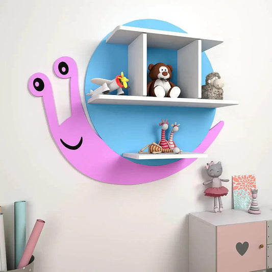 Snail Shape Wooden Wall Storage Shelf for Kids - Decor Smart