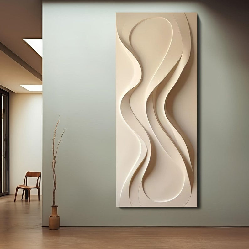 Soft Ripple Textured Fluid Form 3D Wall Art Home Decor