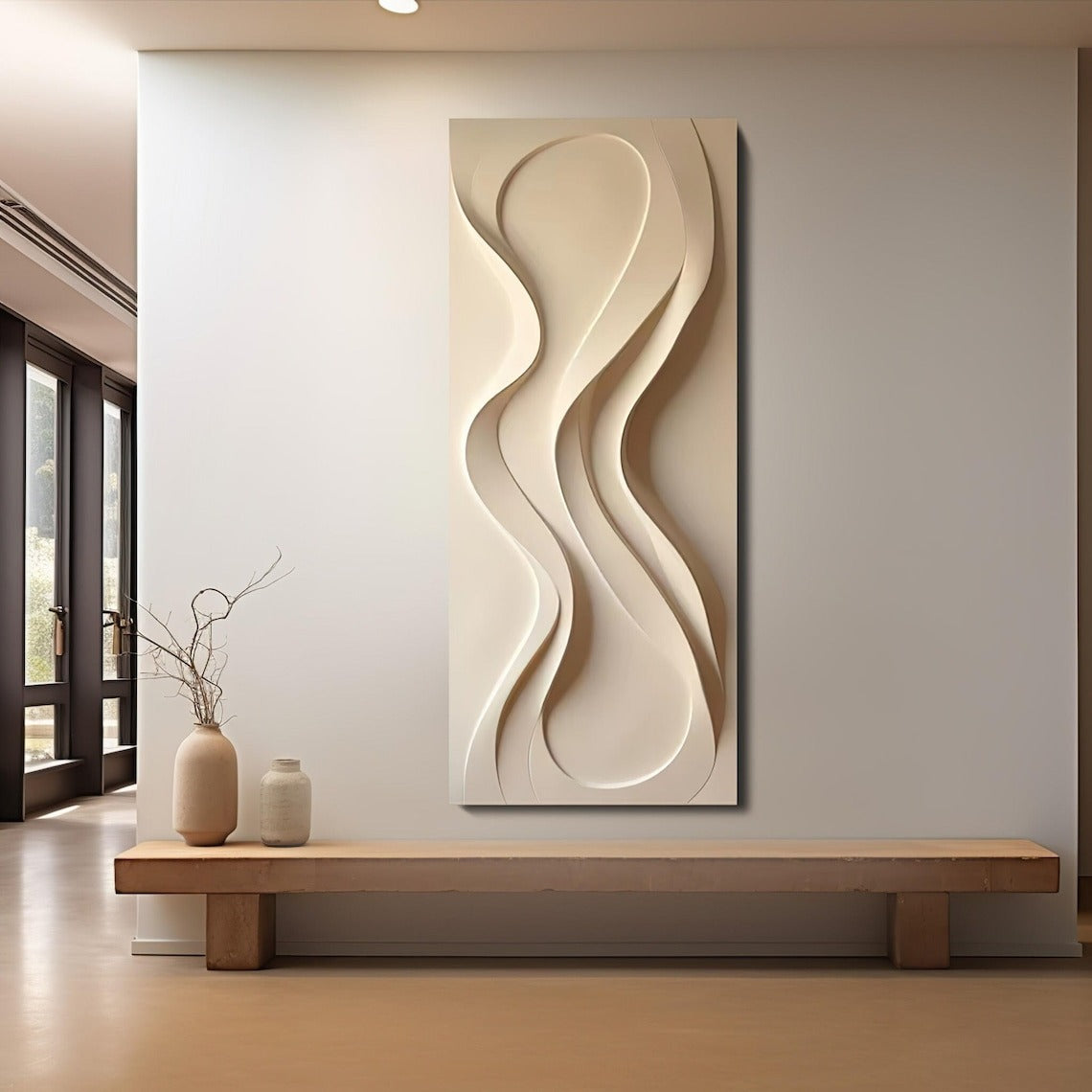 Soft Ripple Textured Fluid Form 3D Wall Art Home Decor