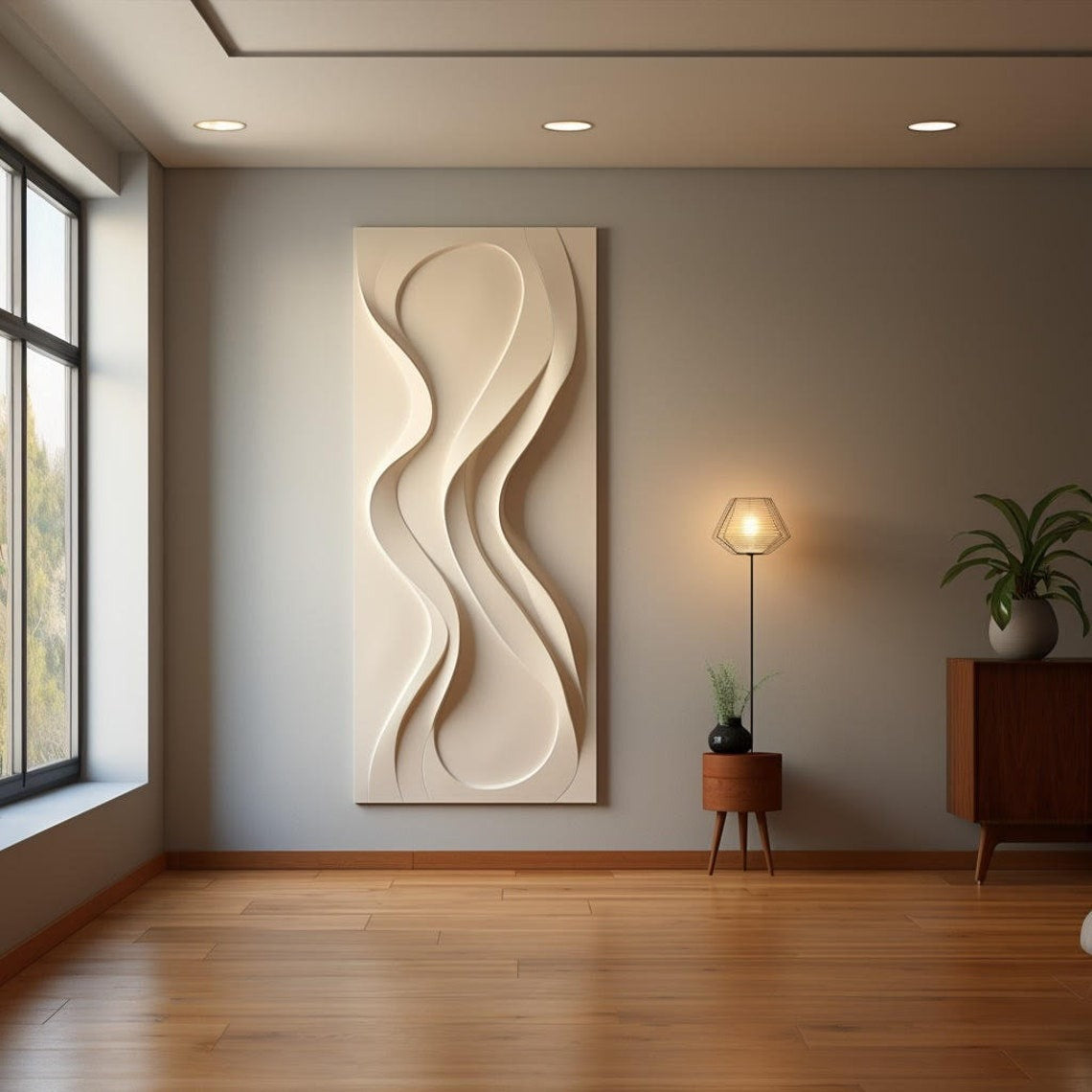Soft Ripple Textured Fluid Form 3D Wall Art Home Decor