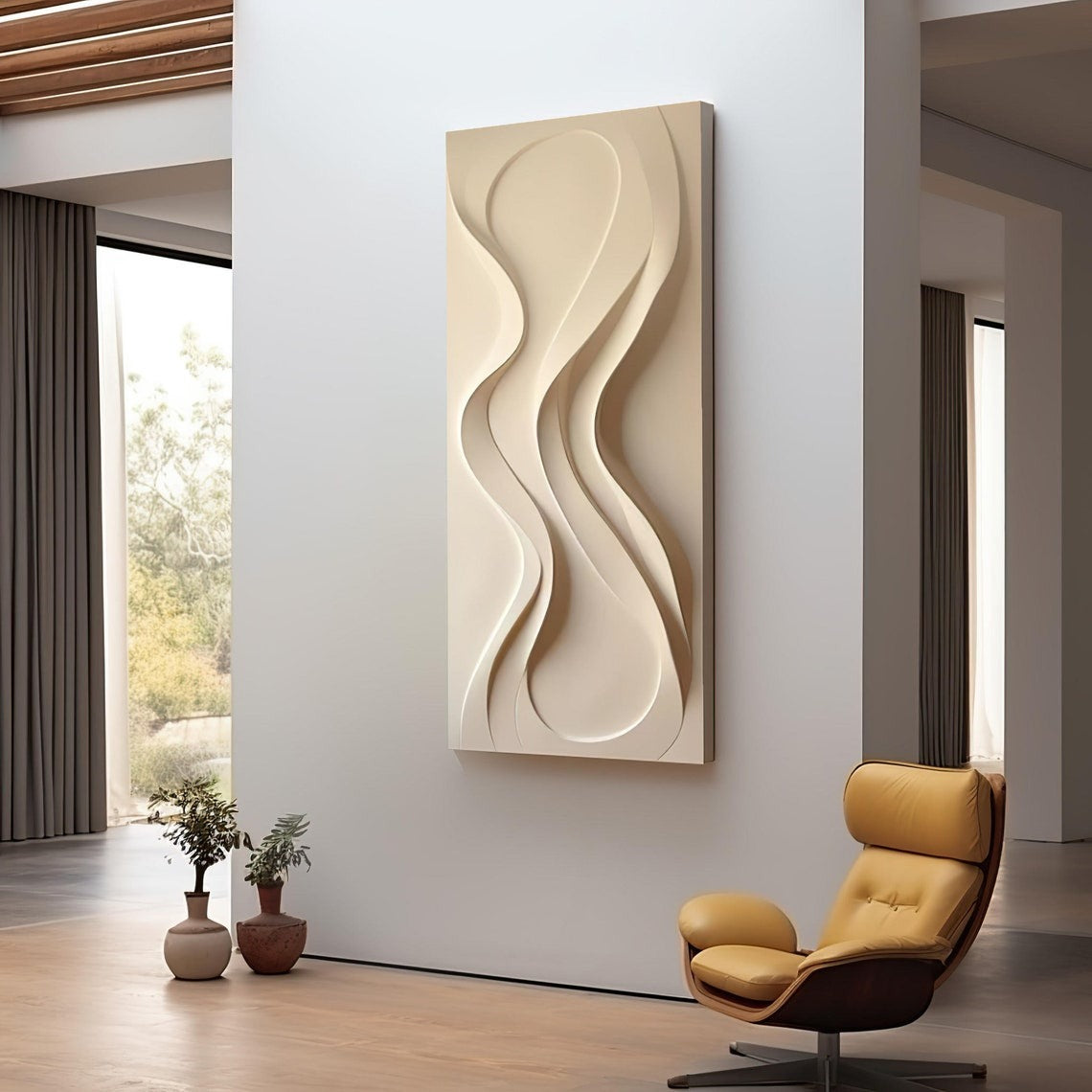 Soft Ripple Textured Fluid Form 3D Wall Art Home Decor