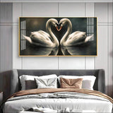 Soulful Vibrant Two Swan Premium Acrylic Floating Wall Painting - Decor Smart