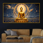 Spiritual Buddha Crystal Glass Painting for Luxury Home Décor
