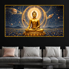 Spiritual Buddha Crystal Glass Painting for Luxury Home Décor
