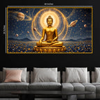 Spiritual Buddha Crystal Glass Painting for Luxury Home Décor