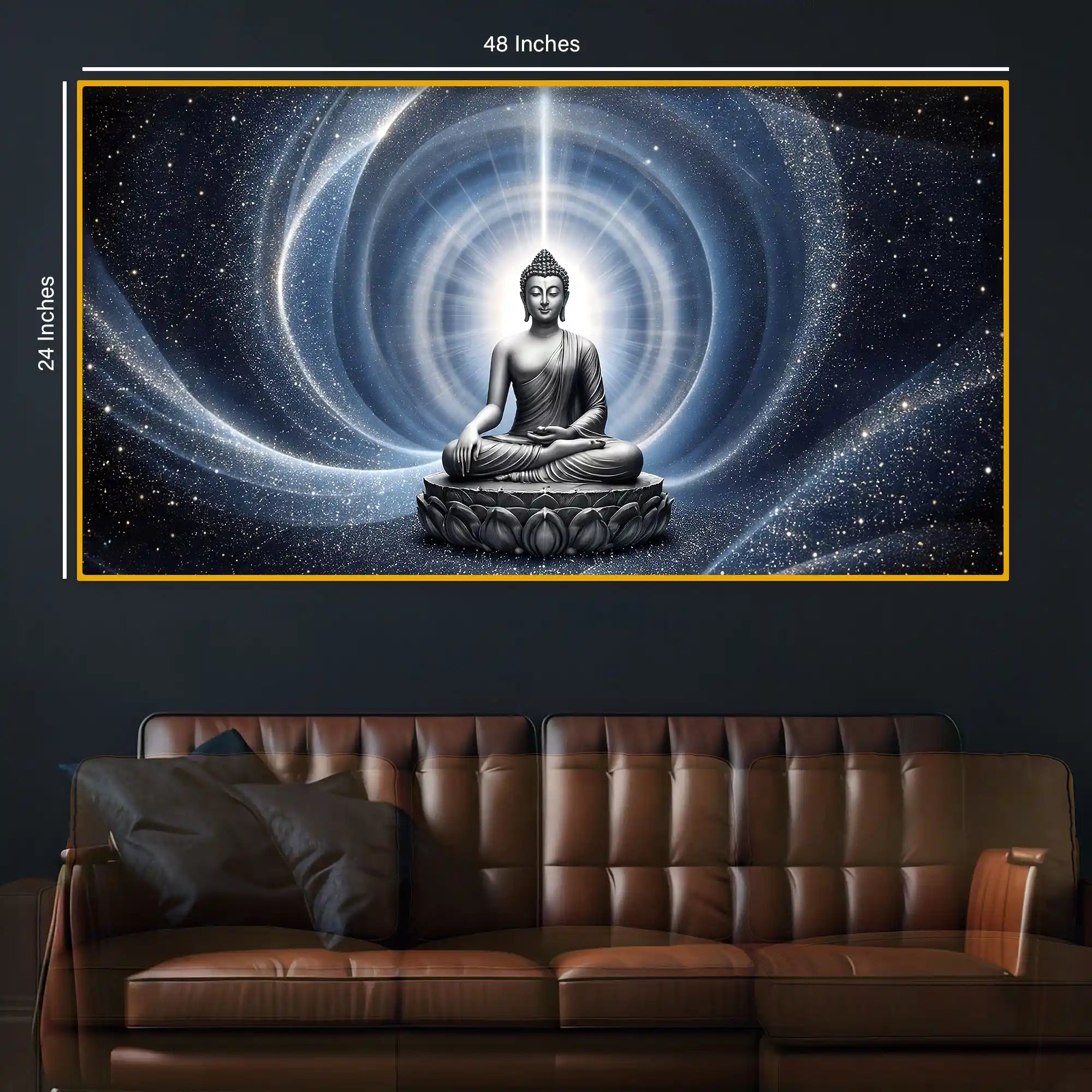 Spiritual Buddha Meditation Crystal Glass Painting
