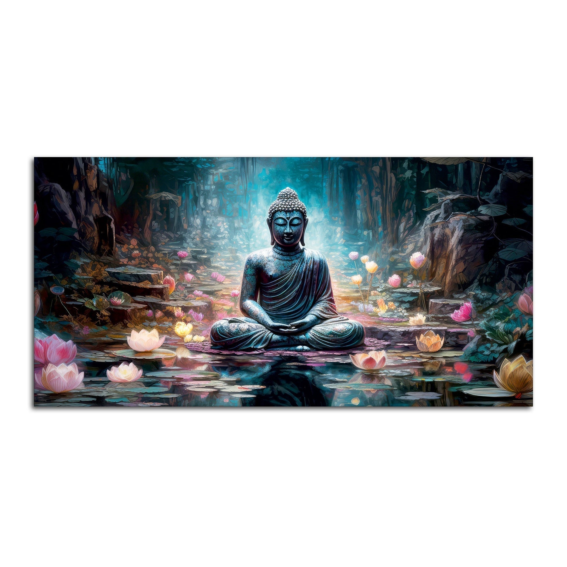 Spiritual Buddha Statue Premium Canvas Wall Painting - Decor Smart