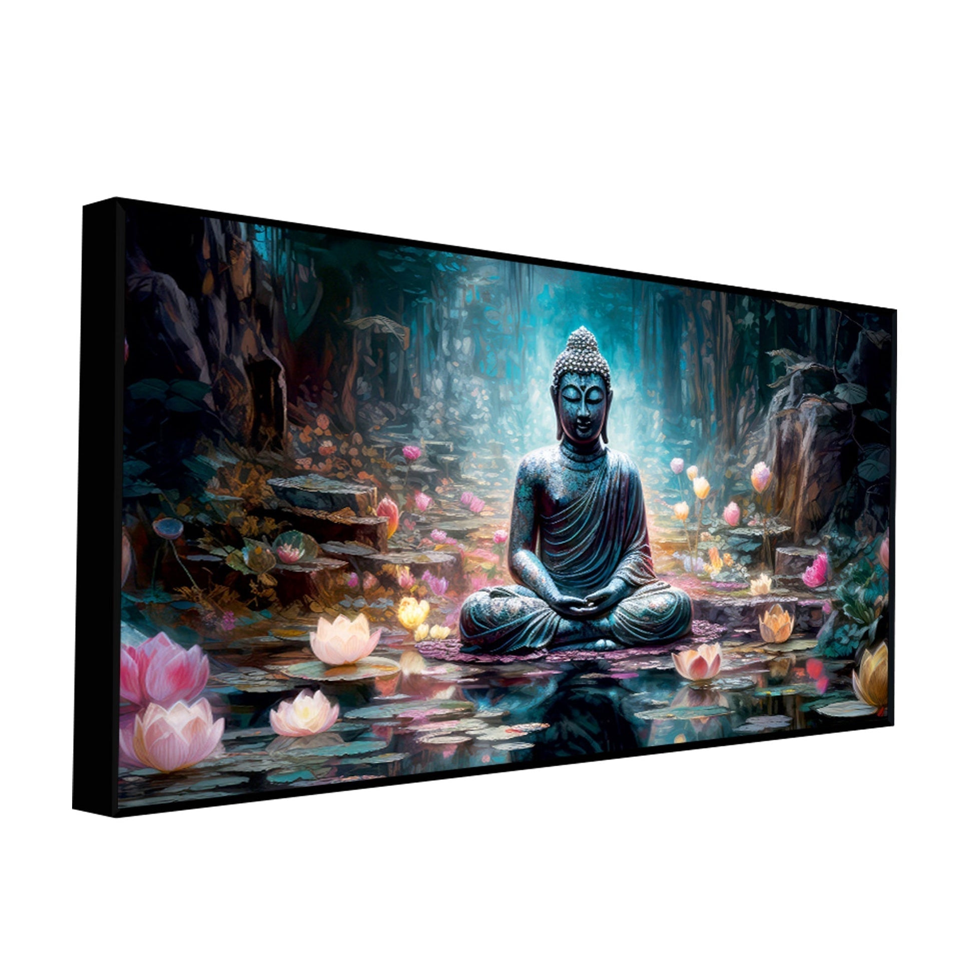 Spiritual Buddha Statue Premium Canvas Wall Painting - Decor Smart